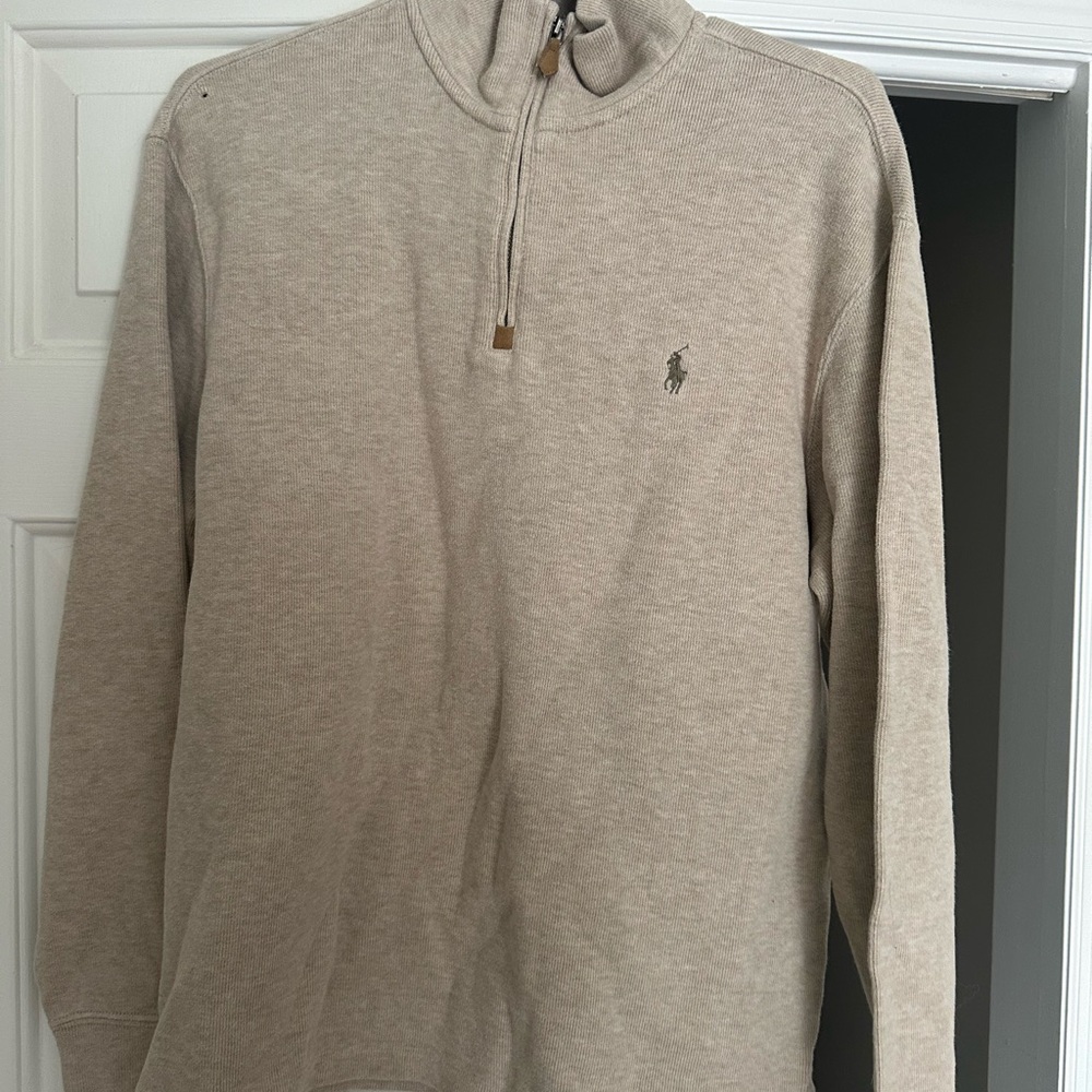 Ralph Lauren Beige Zip-Up Sweater